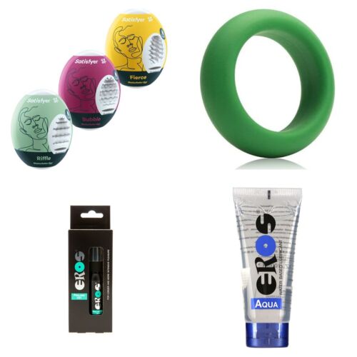 Coffret homme avec œufs masturbateurs Satisfyer, anneau et retardant
