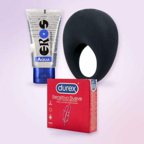 Coffret couples avec anneau vibrant Pretty Love, préservatifs et lubrifiant