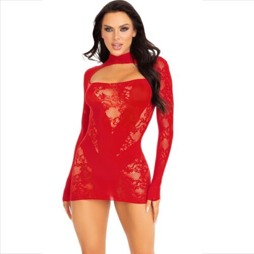 Mini robe en dentelle rouge Fire
