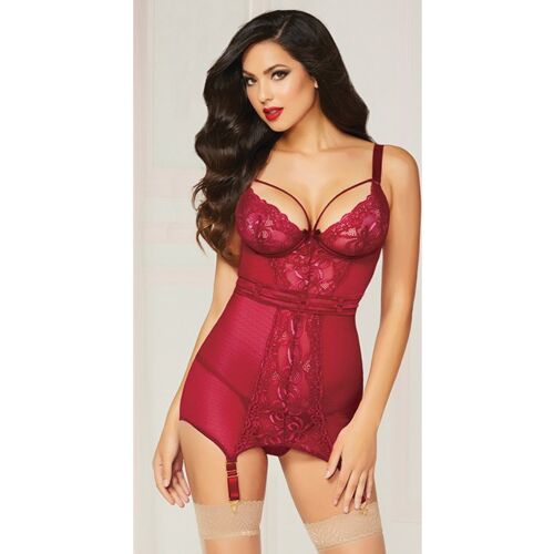 Mini-robe porte-jarretelles 2PC Wine S