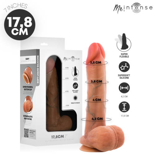 Pénis MR. INTENSE Gary S 17.8 cm avec testicules