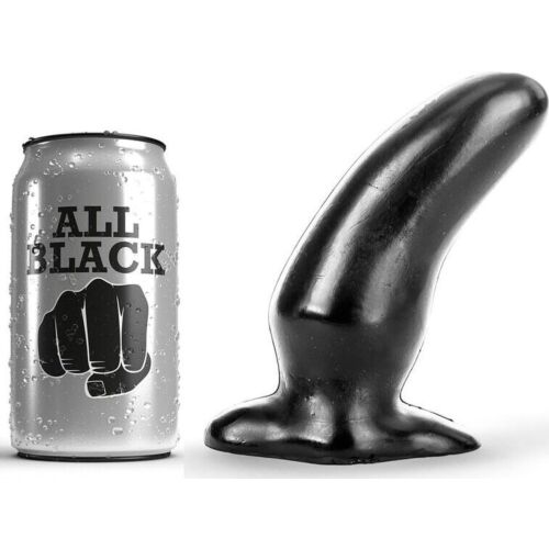 Plug anal ALL BLACK 13 cm courbé
