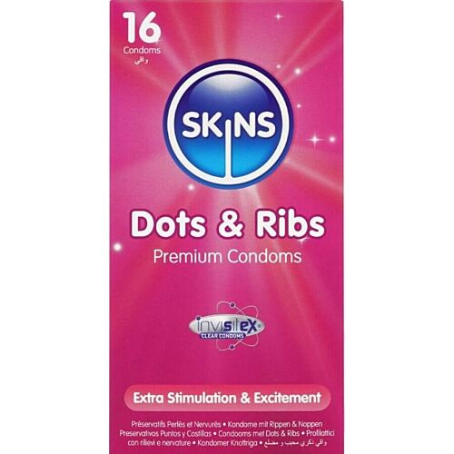 Préservatifs SKINS Dots & Ribs - Sensation améliorée