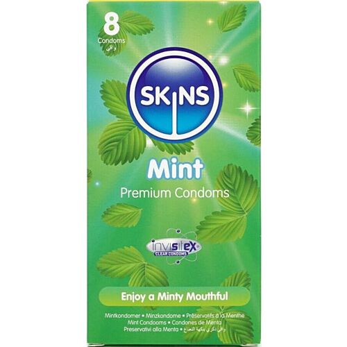 Préservatifs Skins Mint Pack de 8 - Sabor Menta