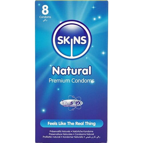 Préservatifs SKINS Natural Pack 8 - Sensation de seconde peau
