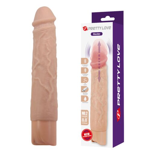 Gode vibrant réaliste Pretty Love Kessler avec 10 modes de vibration et 10 de poussée de 22 cm
