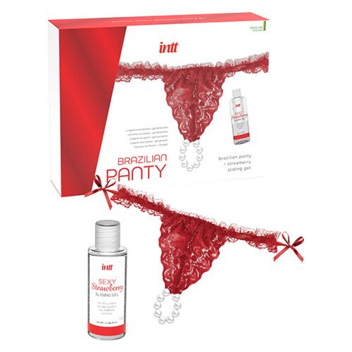 Kits Lubricants INTT RELEASES Panty Brésilien avec Gel Fraise