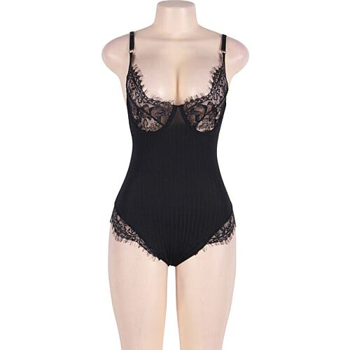 Teddy Sublime Queen Plus Size avec transparences et bordures