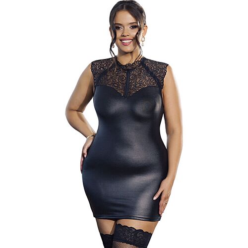 Robe sexy SUBBLIME L/XL en cuir et dentelle noire