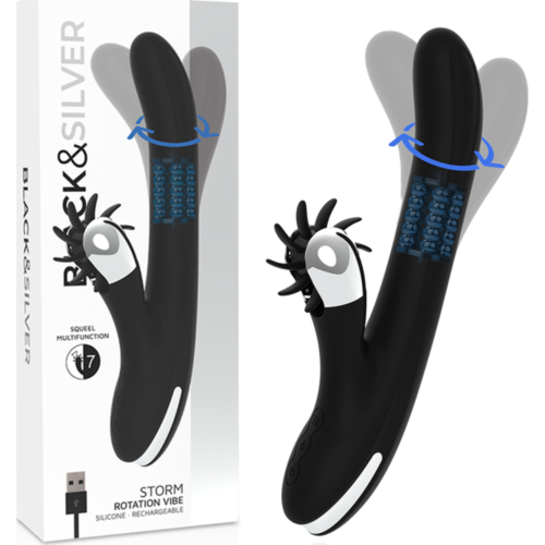 Vibromasseur Black&Silver Bunny Storm Rotation Vibe