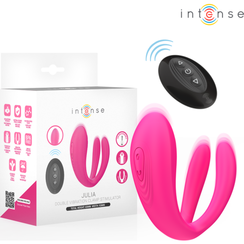 Vibromasseur Intense Julia avec télécommande et double stimulation