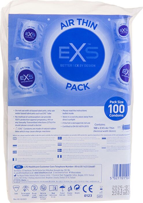 Préservatifs Exs Air Thin 100s - Sensation peau à peau Préservatifs Exs Air Thin 100s - Sensation peau à peau