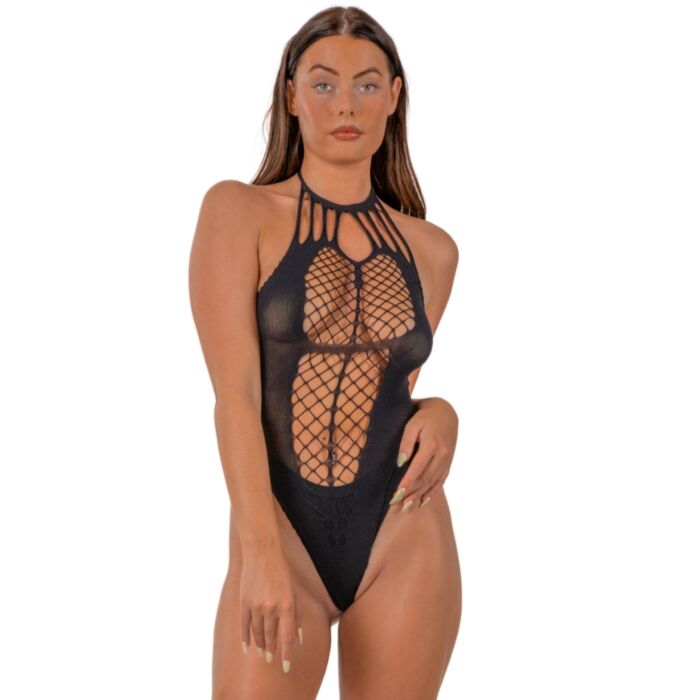 Lace by LJ Strappy Halter Teddy Black Lace by LJ Strappy Halter Teddy Black