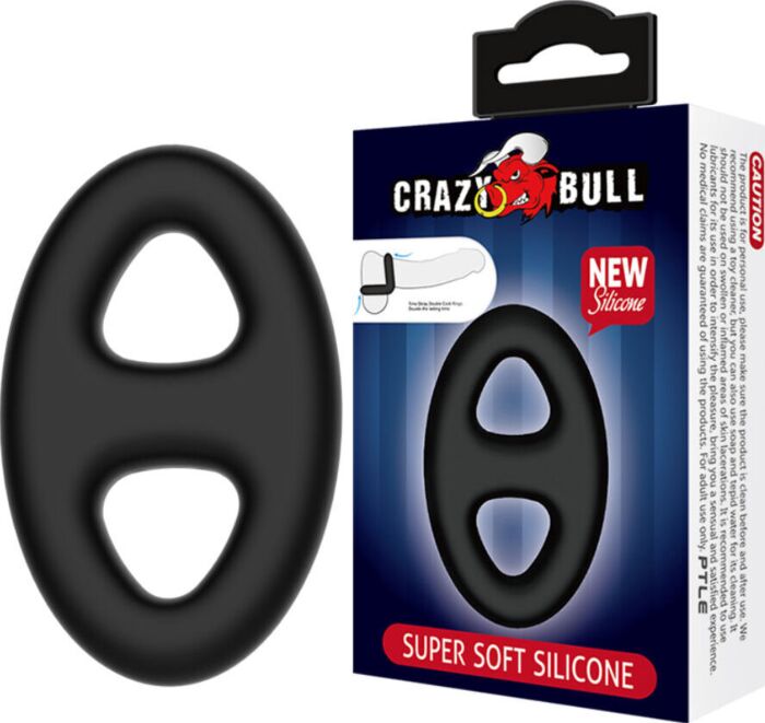 Anillo Doble Crazy Bull en Silicona Ovalado para Hombres