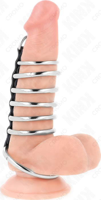 Anillos Pene KINK 7 Anillos Metal BDSM Conectados