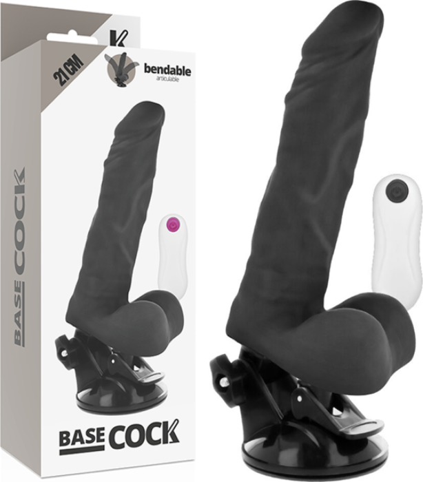Basecock vibrador articulable control remoto negro 21cm Basecock vibrador articulable control remoto negro 21cm