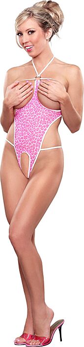 Body ouvert Exposed Pink Leopard L/XL Body ouvert Exposed Pink Leopard L/XL