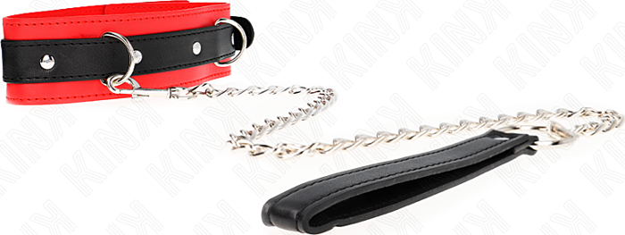 Collar KINK Rojo 65 cm con Correa - BDSM Elegante Collar KINK Rojo 65 cm con Correa - BDSM Elegante