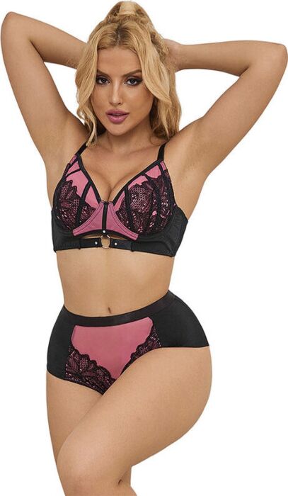 Conjunto Sujetador SUBBLIME Rosa Crema L/XL Conjunto Sujetador SUBBLIME Rosa Crema L/XL