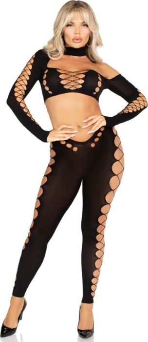 Crop Top y Leggings Leg Avenue Cut-Out Sexy Crop Top y Leggings Leg Avenue Cut-Out Sexy