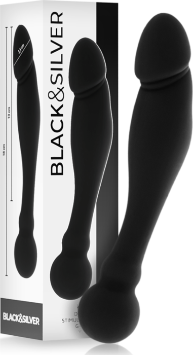 Gode stimulant Karl 18 cm – BLACK&SILVER Gode stimulant Karl 18 cm – BLACK&SILVER