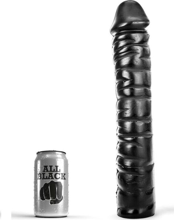 Dildo gigante fisting  all black suave 38 cm