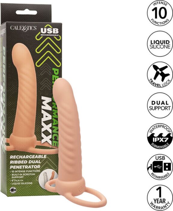 Doble Penetrador CalExotics Maxx Vibrador Acanalado
