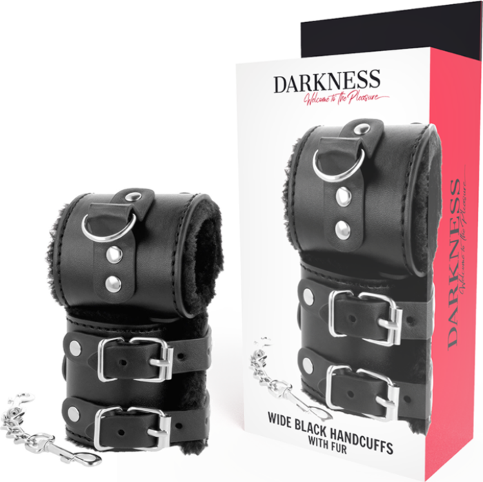 Menottes ajustables DARKNESS en cuir avec doublure