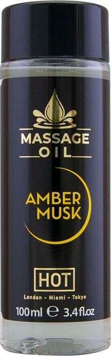 Huile de massage HOT Amber & Musk 100ml - Parfum chaleureux