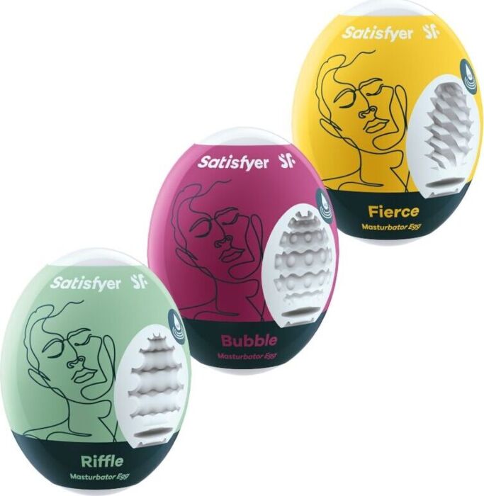 Pack 3 masturbateurs SATISFYER EGGS Hydro‑Active Pack 3 masturbateurs SATISFYER EGGS Hydro‑Active