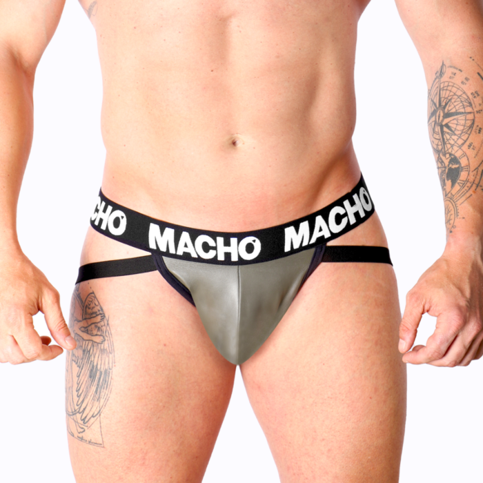 Jockstrap MACHO MX27GR Gris Cuero Sensual