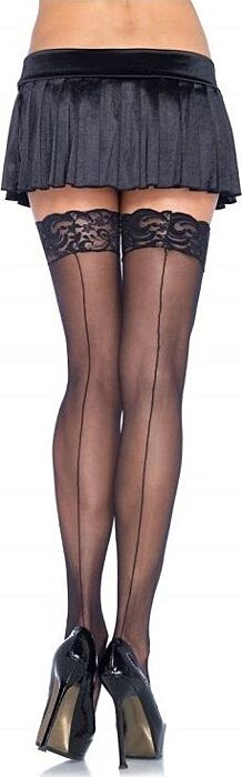 Leg avenue medias con costura y encaje en la parte superior