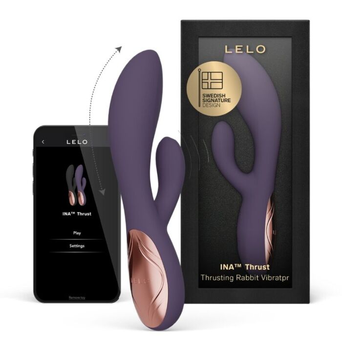 LELO - INA THRUST RABBIT THRUSTING VIBRATOR PURPLE LELO - INA THRUST RABBIT THRUSTING VIBRATOR PURPLE