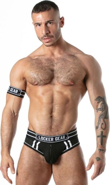 Slip jock LOCKER GEAR en maille noir XL