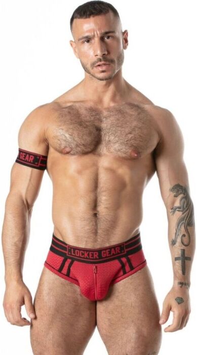 Slip de sport en maille LOCKER GEAR rouge XL