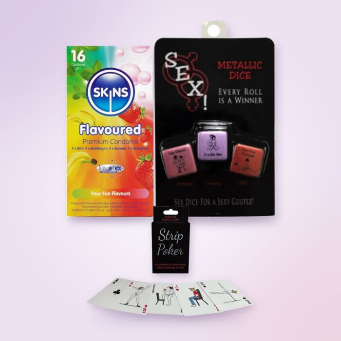 Coffret Père Noël secret pour rire avec strip-poker, dés et préservatifs