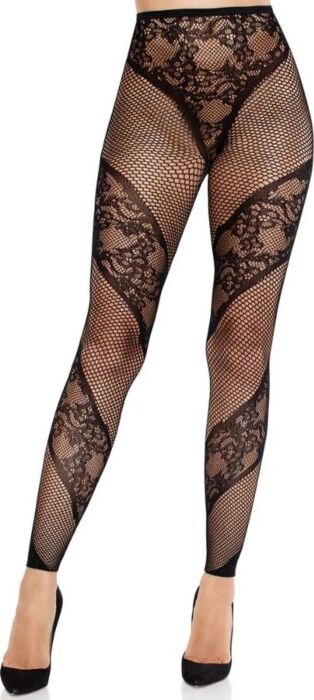Medias Leg Avenue Lace Negro Sin Pie Elegantes Medias Leg Avenue Lace Negro Sin Pie Elegantes