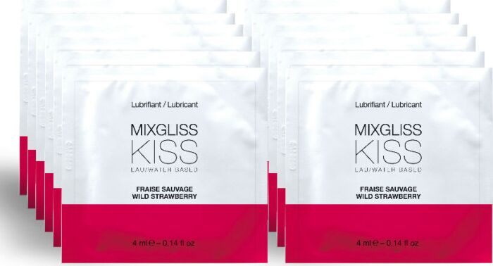 Mixgliss - Lubricante Base Agua Sabor a Fresa 12 Monodosis 4 ml
