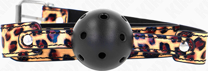 Mordaza de Bola KINK Leopardo 4.5cm Transpirable