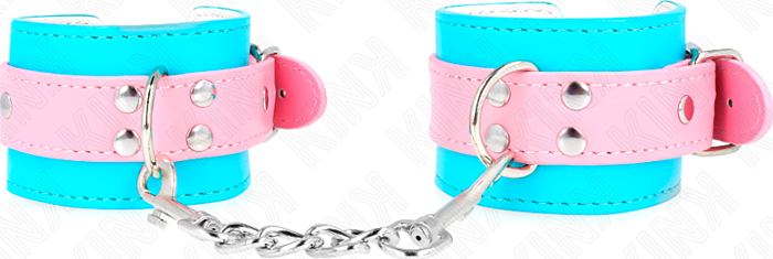 Muñequera BDSM KINK Chic Azul/Rosa Ajustable