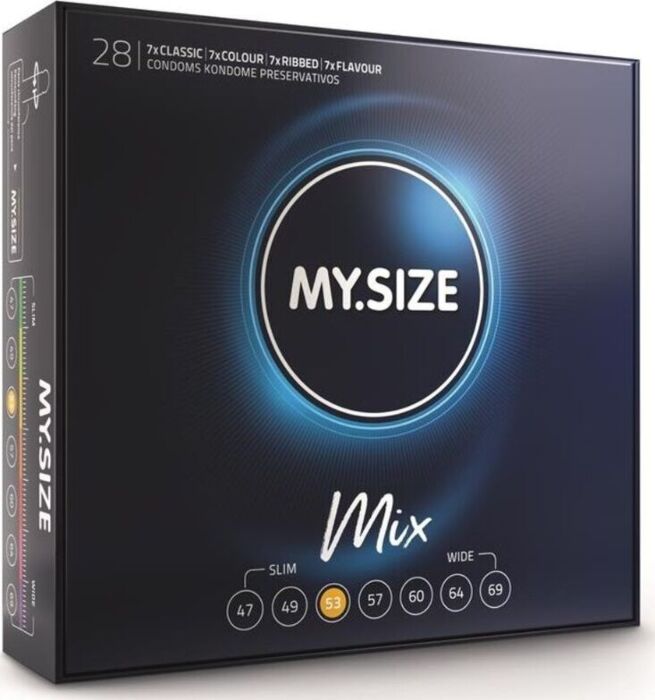 Pack Mix Preservativos MySize 53mm - 28ud Pack Mix Preservativos MySize 53mm - 28ud