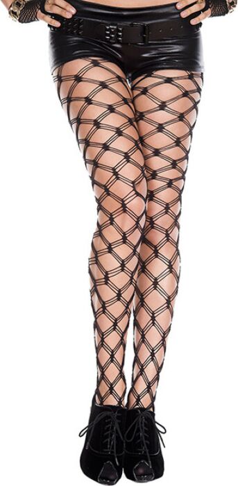 Panty résille épaisse Music Legs avec culotte opaque