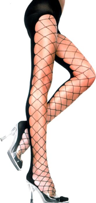 Panty Lycra Music Legs - Filet devant et dos opaque Panty Lycra Music Legs - Filet devant et dos opaque