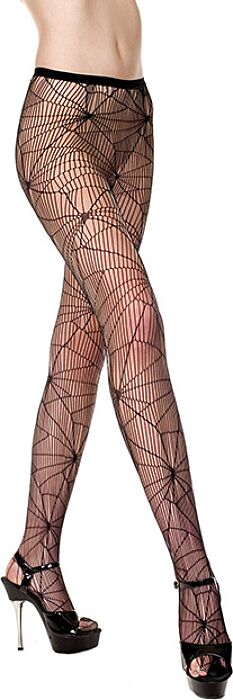 Panty Music Legs motif toile d'araignée et transparences