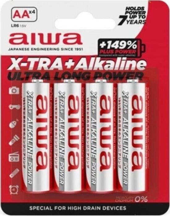 Pilas AA AIWA X-TRA Alcalina Potencia Duradera Pilas AA AIWA X-TRA Alcalina Potencia Duradera