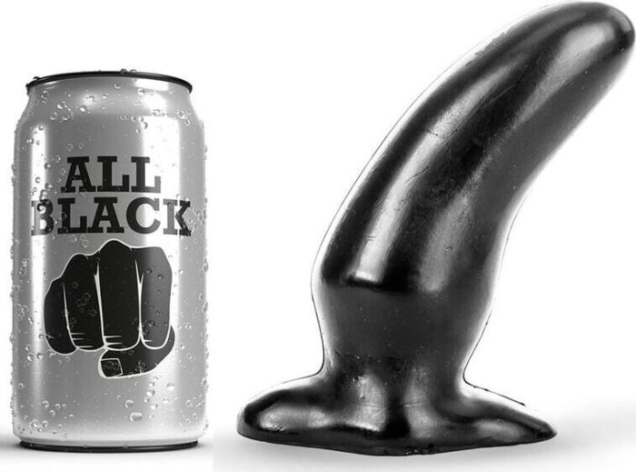 Plug anal ALL BLACK 13 cm courbé