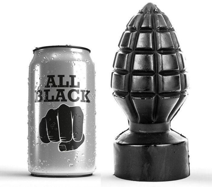 Plug anal ALL BLACK 14 cm forme grenade