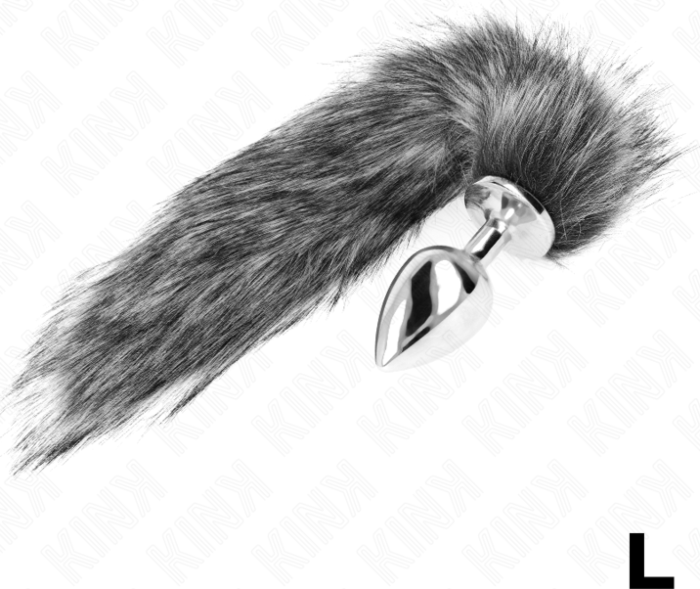 Plug Anal KINK L Plateado con Cola Sintética