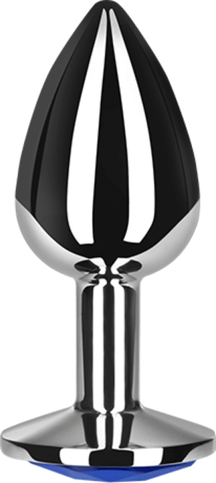 Plug anal metal mediano azul con bolsa Plug anal metal mediano azul con bolsa