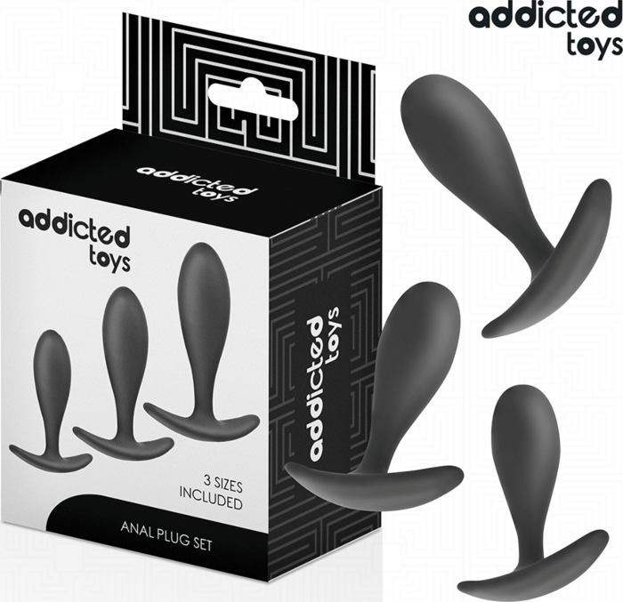 Plug Anal Set 3 Addicted Toys Silicona Suave Plug Anal Set 3 Addicted Toys Silicona Suave